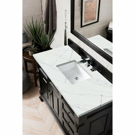 James Martin Vanities Brookfield 48in Single Vanity, Antique Black w/ 3 CM Ethereal Noctis Quartz Top 147-114-5236-3ENC